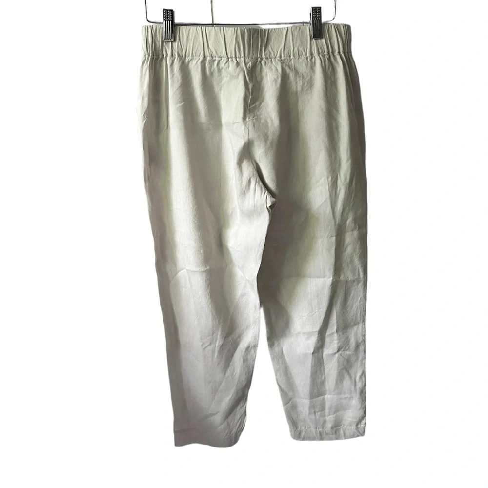 Babaton Linen Blend Pants Cream Elastic Waist Size‎ Small